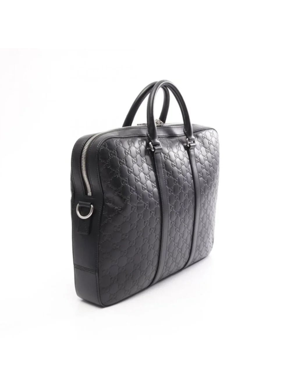 Gucci Briefcase Guccissima 2-Way Black Leather